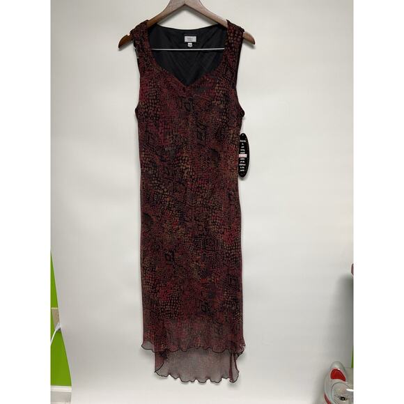 Vintage Midi Dress Womens 16W Deadstock Forest Fairy 90s Grunge Whimsy Sheer - Picture 1 of 16